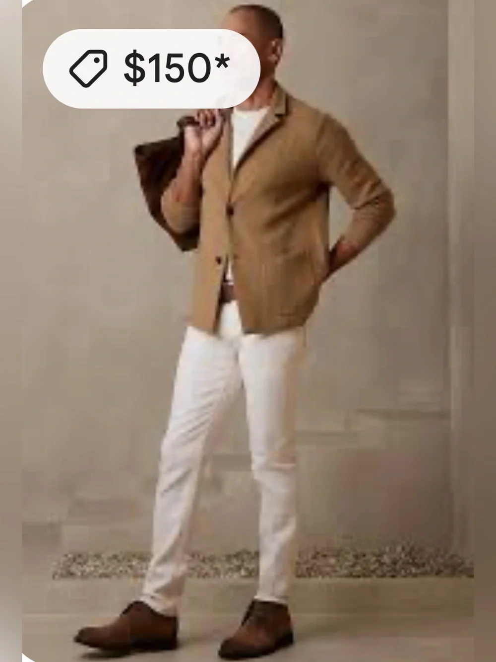 Banana Republic Milanetto Sweater Blazer XL NWT Whiskey Brown Organic Cotton